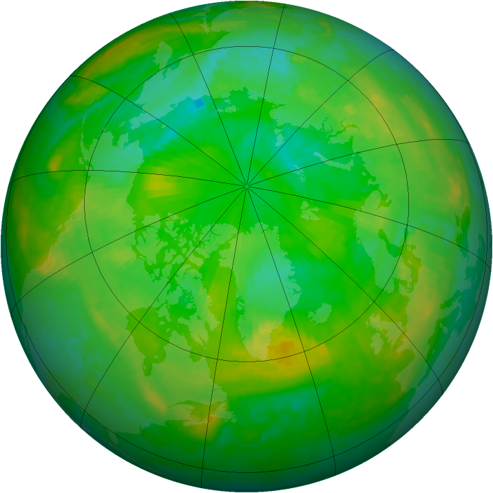 Arctic ozone map for 10 July 2004
